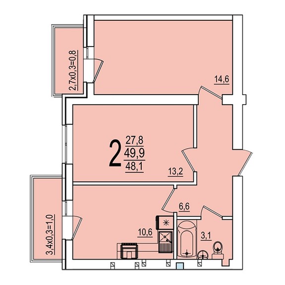 2-комнатная квартира